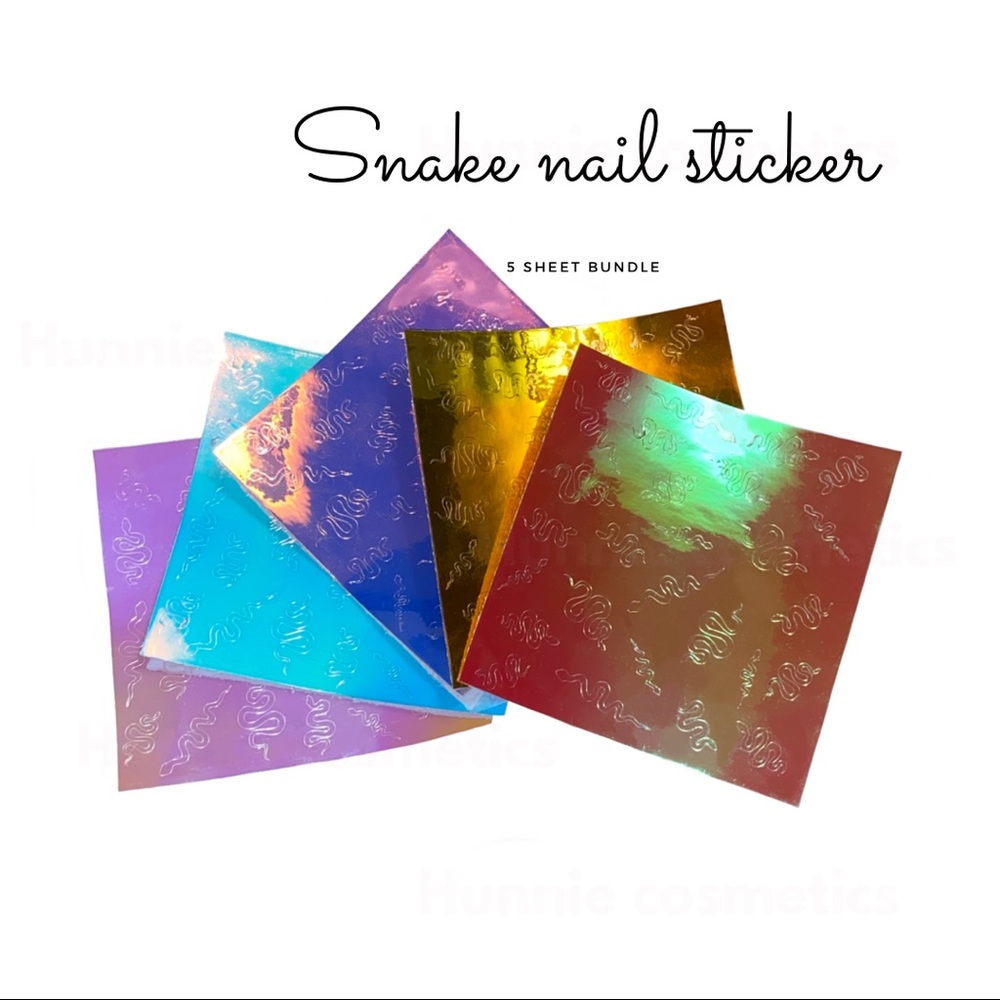 Snake nail stickers - multicoloured pack